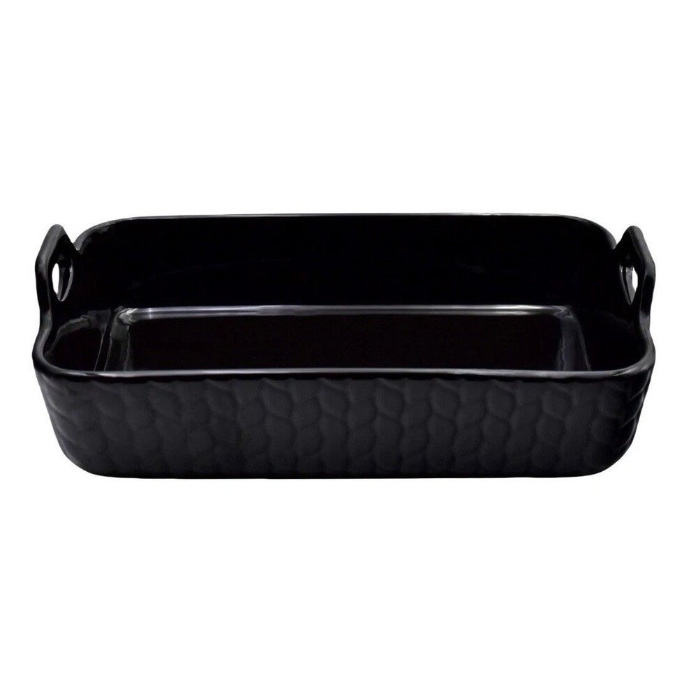 Temp-tations Carved Willow 9x13 Baker w/ Upswept Handles Black - Single Dish